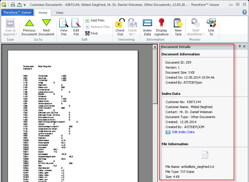 Figure 10: Therefore⢠Viewer (Customer Documents) Figure 10: Therefore⢠Viewer (Customer Documents)