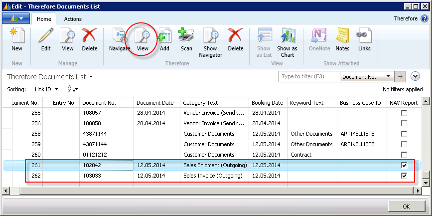 Figure 20: Therefore™ Documents List