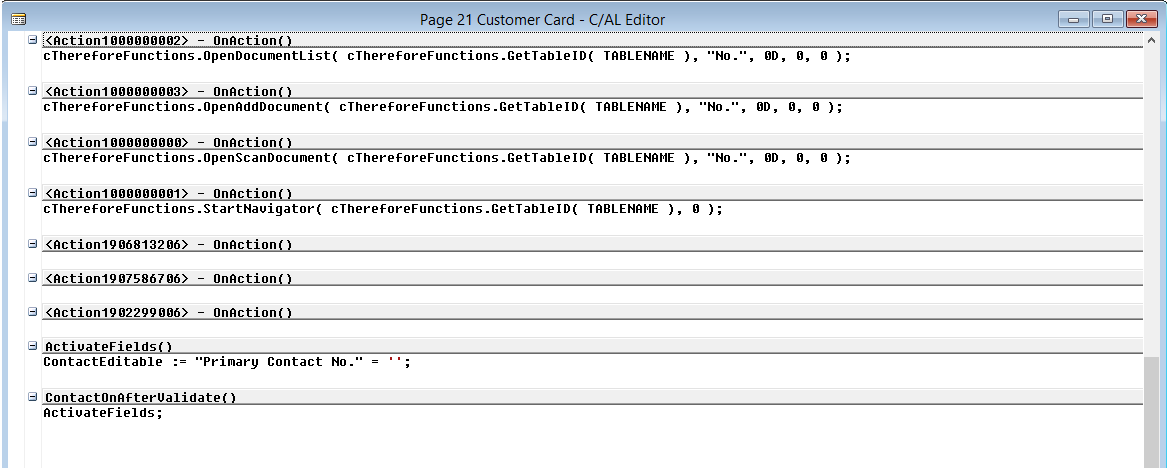 Figure 2: Page 21 (Customer Card) C/AL Editor Figure 2: Page 21 (Customer Card) C/AL Editor