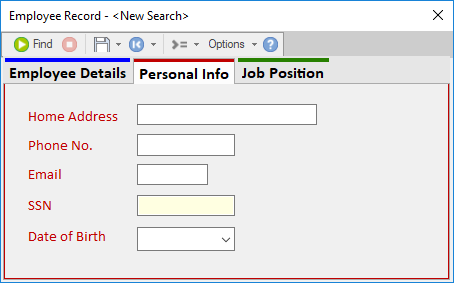 'Personal Info' Tab